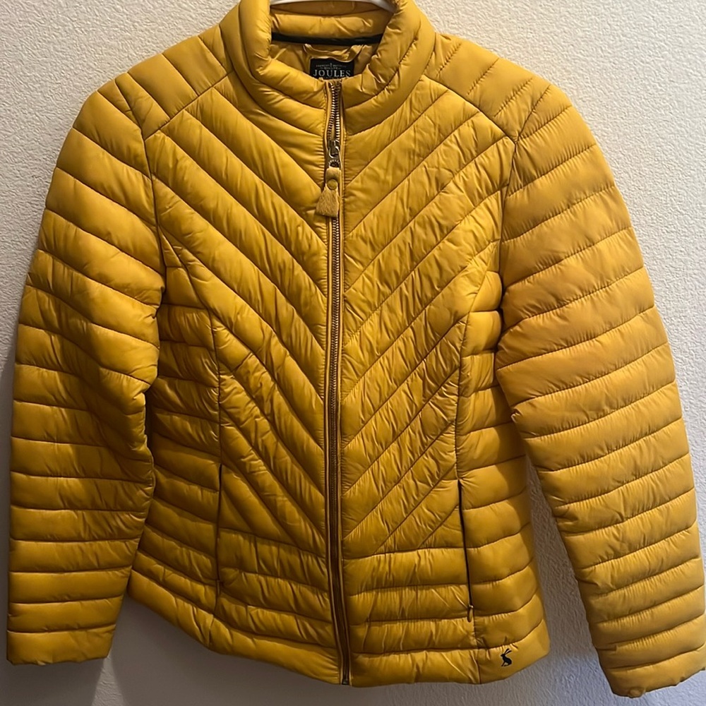 Joules Zip-Up Mustard Down Jacket